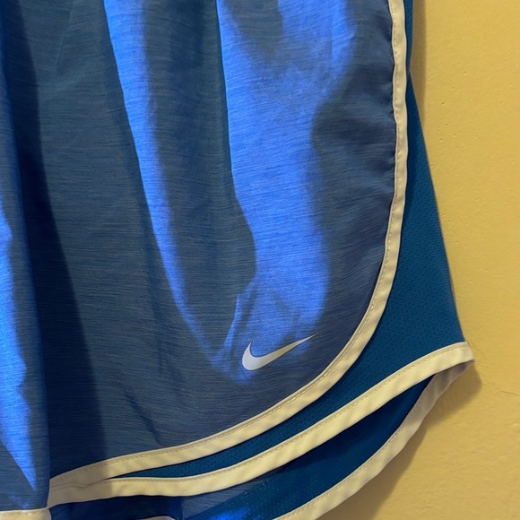 Nike Women's Blue and White Athletic Shorts - Picture 2 of 2